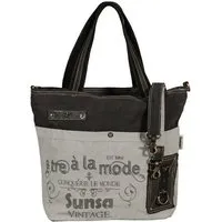 Sunsa Sunsa Canvas Handtasche. Vintage Schultertasche. Graue Damentasche – Produktbild 1 von 1