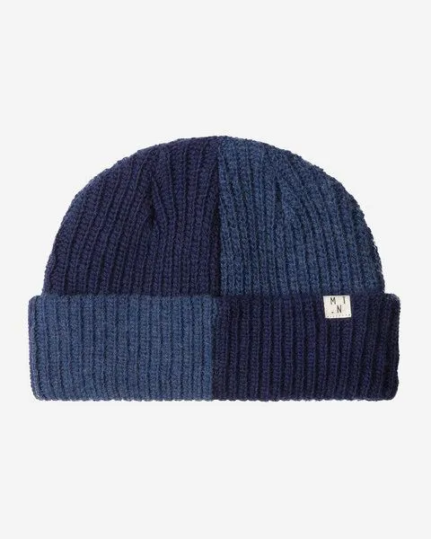 MATONA Matona Fischermütze | Fisherman Beanie | aus Wolle und Baumwolle | GOTS-zertifiziert, Blue melange - navy, – Produktbild 4 von 4