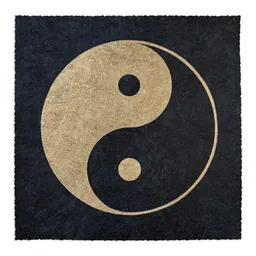 Veskor Cassiopeia Veskor Cassiopeia YIN YANG Heilige Geometrie Linoldruck | 22 × 22 cm | Gold auf Schwarz – Produktbild 1 von 1