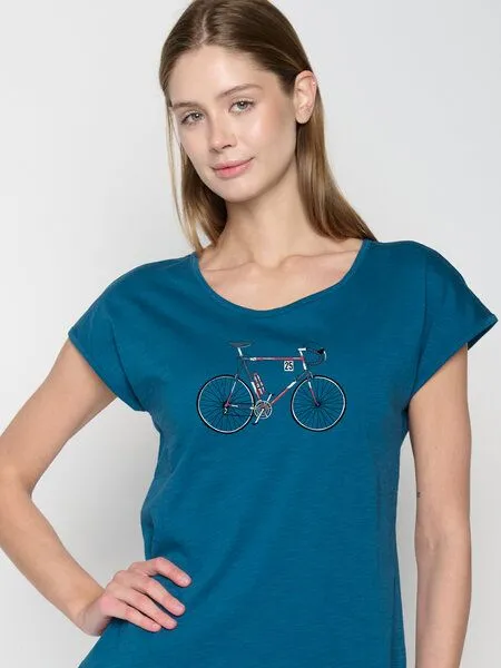 GreenBomb GREENBOMB Bike Norway Cool - Sportliches T-Shirt aus Bio-Baumwolle / hochwertiger Print / GOTS / Fair & Vegan, Blau (rich blue), – Produktbild 4 von 4