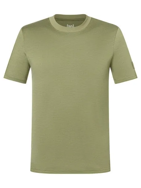 Super.Natural Super.Natural T-Shirt Casual Rib Bio J Tee für Herren, Merino, Sage, – Produktbild 4 von 4
