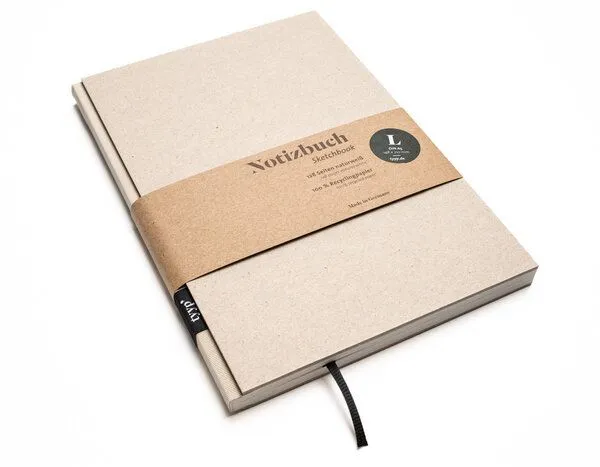 tyyp tyyp Notizbuch A5 – 100% Recyclingpapier – handmade in Germany – BerlinBook, Creme-farben, – Produktbild 1 von 4