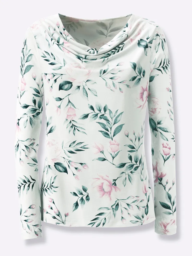 Witt Langarmshirt kalkmint-aquapetrol-bedruckt, Kalkmint-aquapetrol-bedruckt, – Produktbild 1 von 2