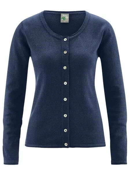 HempAge HempAge Damen Cardigan Carina, Navy, – Produktbild 2 von 3