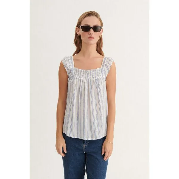 Basic Apparel Basic Apparel Gestreiftes Top ADA aus Bio-Baumwolle, Blau (gestreift), – Produktbild 1 von 2