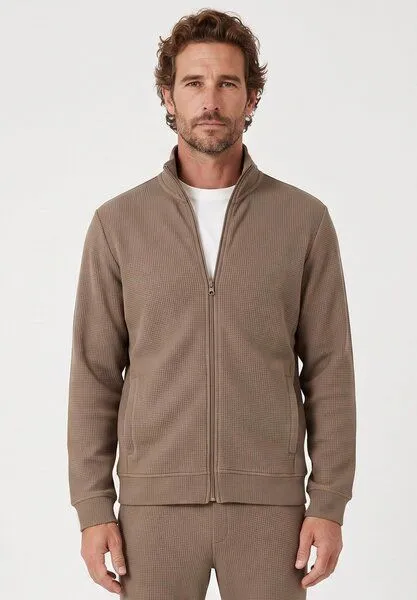 ORGANICATION ORGANICATION JORRIN | Waffel-Jacke aus Bio-Baumwolle & recyceltem Polyester, Brown, – Produktbild 1 von 4