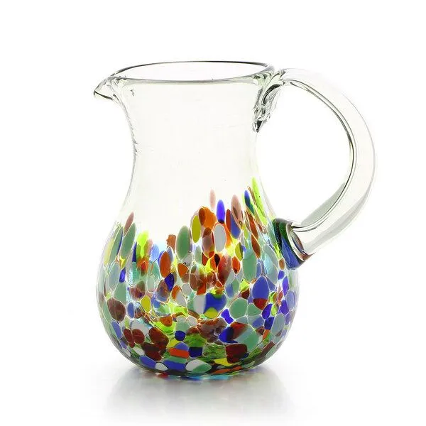 GLOBO Fair Trade GLOBO Fair Trade Krug Jarra aus Recyclingglas, mundgeblasen, Confeti, – Produktbild 1 von 1