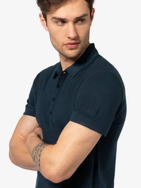 Super.Natural Super.Natural Polo-Shirt Polo Bio für Herren, Merino, Blueberry, – Produktbild 1 von 3