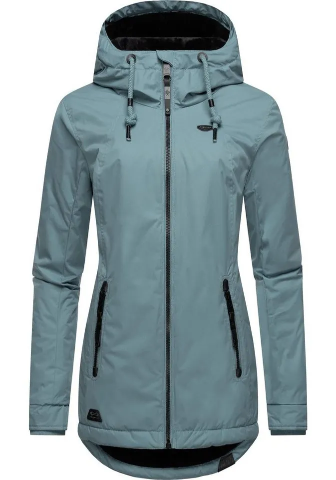 ragwear ragwear Winterjacke Zuzka Winter Wasserdichter Winterparka mit Teddyfleece Innenfutter, Blau|grau, – Produktbild 2 von 4