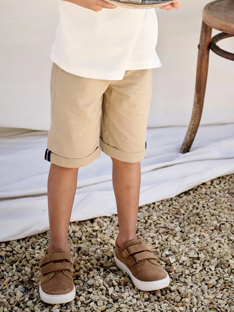 Vertbaudet Festliche Jungen Shorts, Beige, – Produktbild 2 von 4