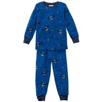 People Wear Organic People Wear Organic Pyjama, blau bedruckt "Fledermäuse", Bio-Baumwolle – Produktbild 1 von 1