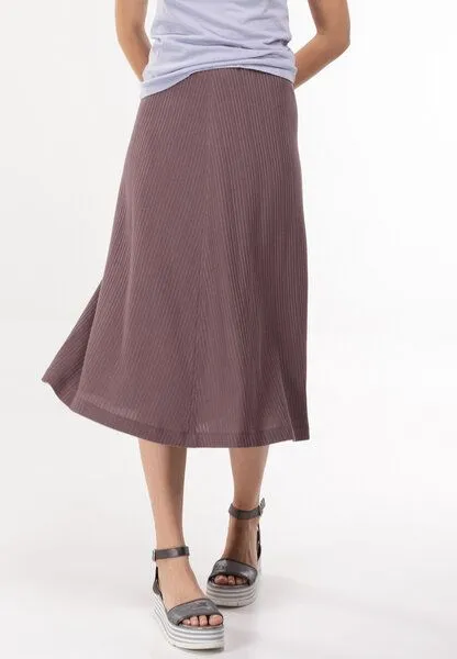 Alma & Lovis Alma & Lovis Maxirock aus feinem Rippen-Jersey | Rib Skirt, Night shade (lila), – Produktbild 1 von 2