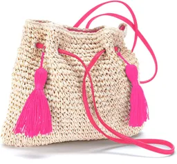 Lascana Lascana Umhängetasche Strandtasche, Schultertasche, Sommertasche, Damentasche, Handtasche Damen zum Umhängen, mit modischen Bommeln VEGAN – Produktbild 1 von 1