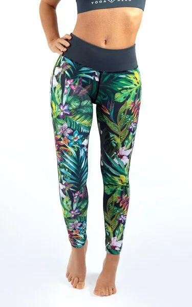 Yoga Hero Yoga Hero Yoga High Waist Leggings Damen Yogahose, Jungle (grün), – Produktbild 2 von 4