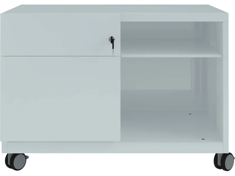Bisley Bisley Rollcontainer "Caddy Note™" Schubladen und Ziehgriff links, Lichtgrau, – Produktbild 1 von 1