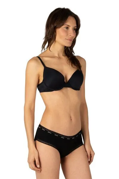 Elsie Elsie Unterhosen Damen 5er Pack Hipster Short mit Spitze aus Baumwolle, 5x schwarz, – Produktbild 2 von 2