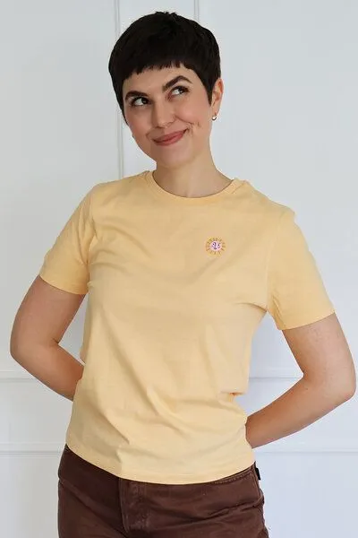 Kultgut Kultgut Artdesign - Biofair- Flauschiges Femin Shirt / Little Sun, Gelb (mandarin), – Produktbild 2 von 4