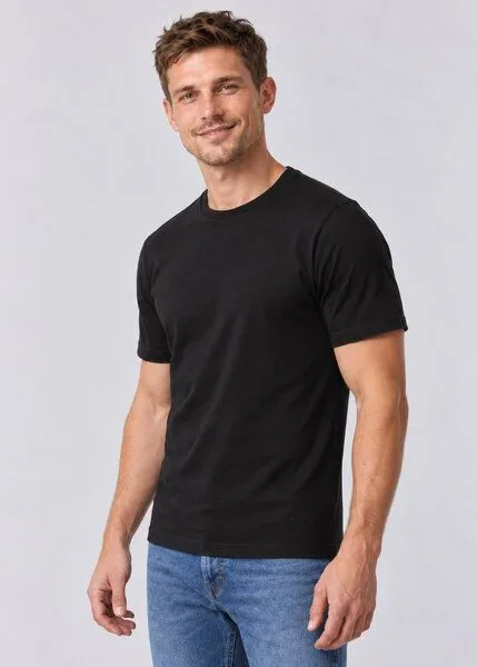 COREBASE COREBASE T-Shirt aus 100 % Bio-Baumwolle, 300 g/m², Schwarz, – Produktbild 6 von 8