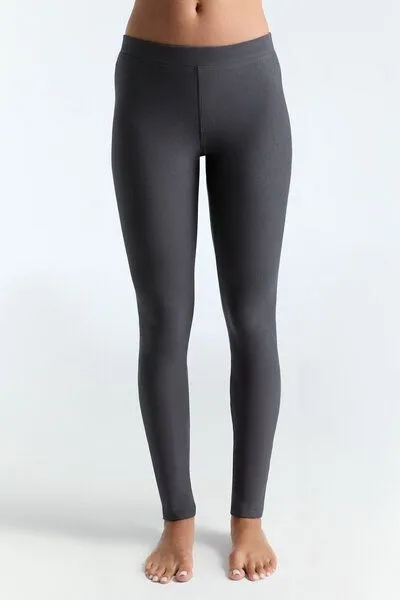 Leela Cotton Leela Cotton Damen Warm Leggings, Anthrazit, – Produktbild 2 von 4