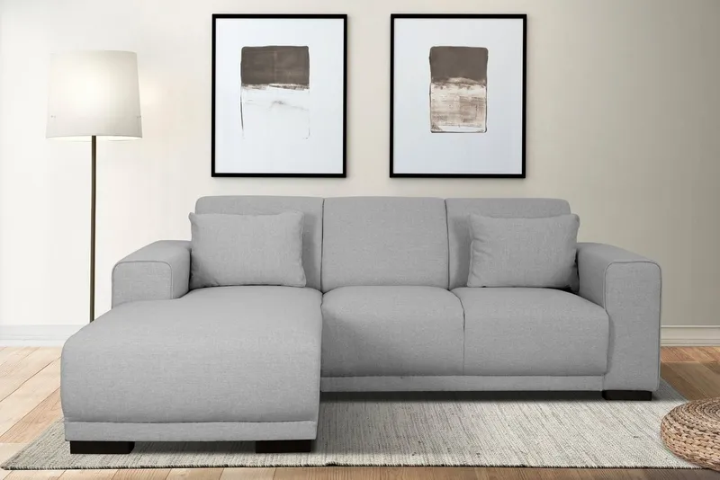 OTTO home Ecksofa BORNHOLM L-Form, B: 234 cm - OTTO. Verlässliche Qualität., Recamiere links oder rechts bestellbar, Wellenfederung, inkl. 2 Kissen, Grau, – Produktbild 1 von 8