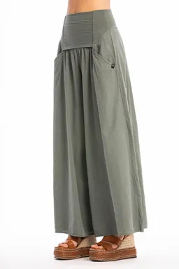 RAVENS VIEW IBIZA RAVENS VIEW IBIZA Damen vegan Hose Easy Skirt Olivgrün – Produktbild 1 von 1