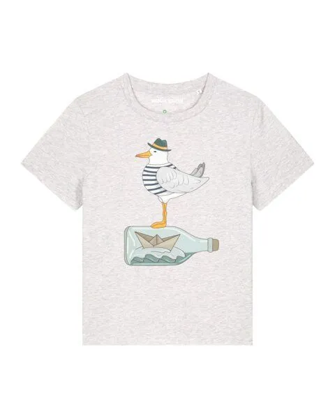 watapparel watapparel T-Shirt Frauen Möwe mit Hut, Cool heather grey, – Produktbild 1 von 4
