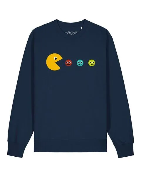 watapparel watapparel Sweatshirt Unisex Pacmännchen, French navy, – Produktbild 1 von 2