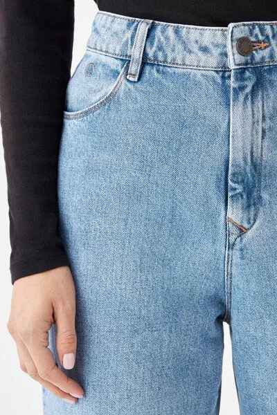DAWN Damen Jeans Wide Straight Non-Stretch DAWN Bio-Baumwolle, Light blue, – Produktbild 4 von 4