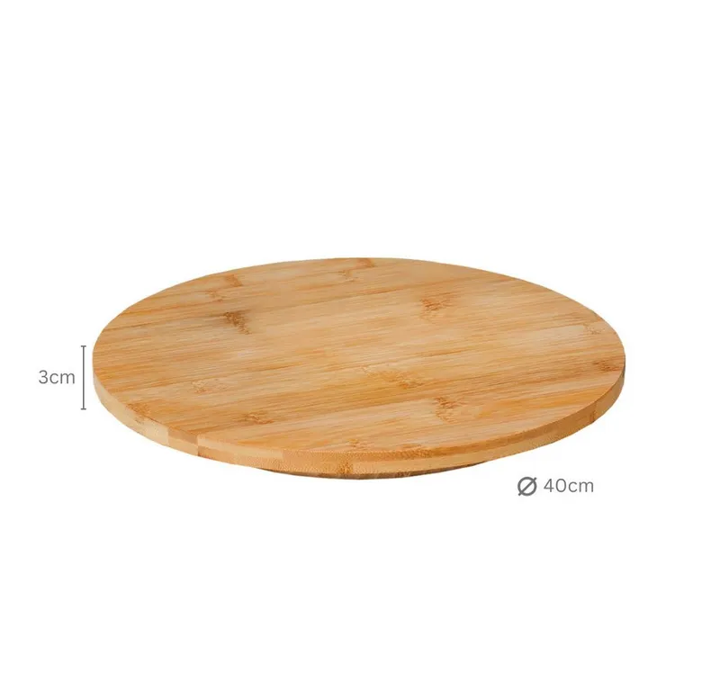 Kesper Kesper Servierbrett Dreh- und Servierplatte, Bambus, FSC, Bambus, (1-St), zum Drehen, Beige, – Produktbild 3 von 3