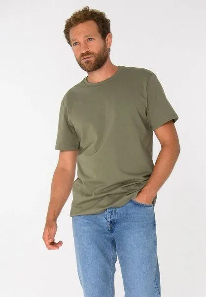 THOKKTHOKK ThokkThokk TT02 T-Shirt Herren (GOTS, vegan, Bio-Baumwolle), Deep lichen green (dunkelgrün), – Produktbild 3 von 6