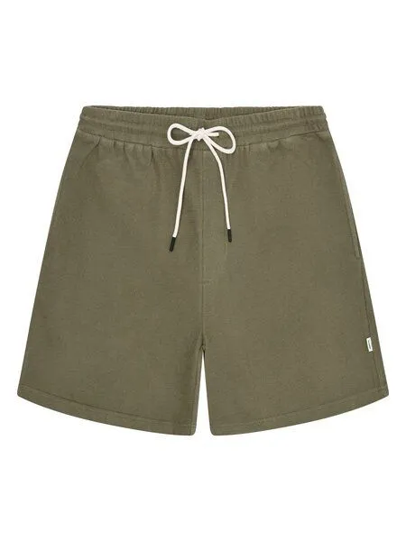 KnowledgeCotton Apparel KnowledgeCotton Apparel Lockere Bouclé-Shorts FIG aus Bio-Baumwolle, Grün-burned-olive, – Produktbild 1 von 3