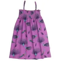 Walkiddy Kinder Trägerkleid GOTS zertifiziert, Bio-Baumwolle, lila, Pfauenmuster, leicht & bequem – Walkiddy, Blau, – Produktbild 1 von 1