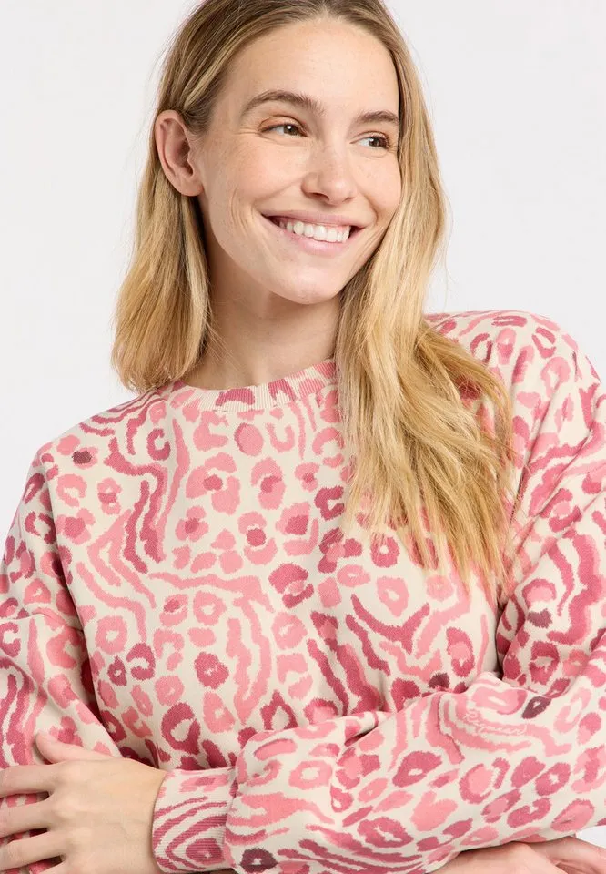 ragwear ragwear Sweatshirt WUSS PRINT Elastische Baumwollmischung und softem Finish mit Allover-Print, Rosa, – Produktbild 5 von 5