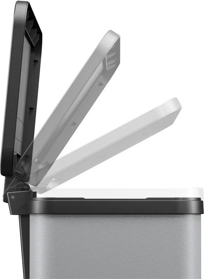 Hailo Hailo Abfall-Treteimer "ProfiLine Solid Öko Trio Plus L" 3 x 9 l silber – Produktbild 7 von 7