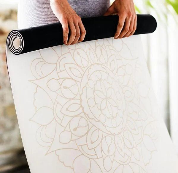 DIYogi DIYogi Yogamatte Naturkautschuk, Weißes mandala, – Produktbild 2 von 4
