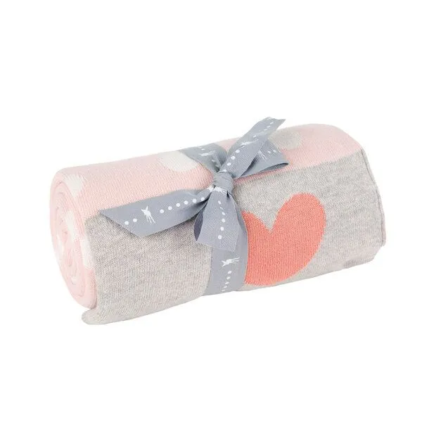 Lässig Lässig Babydecke Lela Light Pink 100 % Bio-Baumwolle 70 x100 cm Neu – Produktbild 3 von 4
