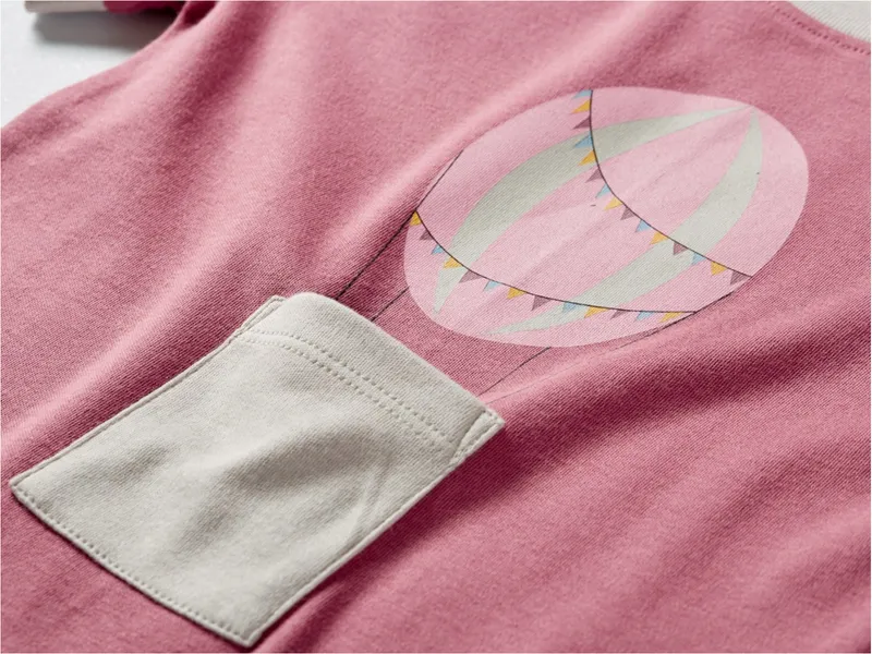 HANS NATUR Kinder T-Shirt Bio-Baumwolle Heißluftballon beere Gr.86/92, Rosa, – Produktbild 2 von 2