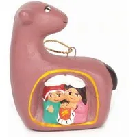 El Puente El Puente Baumanhänger "Lama mit Krippe" | Fair Trade & Handmade aus Peru – Produktbild 1 von 1