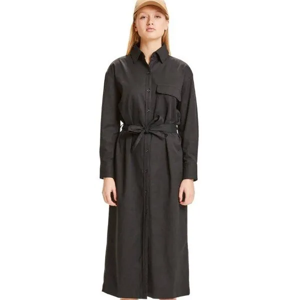 KnowledgeCotton Apparel KnowledgeCotton Apparel Azalea Tencelkleid, Black jet (schwarz), – Produktbild 1 von 3