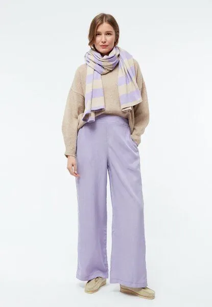 Givn Berlin Givn Berlin Gestreifter Schal GBDANA aus recycelter Baumwolle, Light beige / light amethyst, – Produktbild 3 von 4