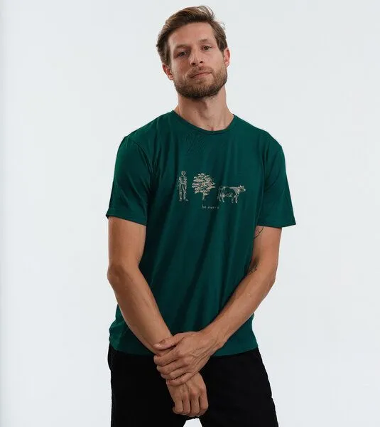 Gary Mash GARY MASH T-Shirt be aware aus Bio-Baumwolle, Grün, – Produktbild 3 von 4