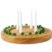 klotzaufklotz klotzaufklotz Adventskalender und Adventskranz mit Baumkerzen, Grün, – Produktbild 1 von 1