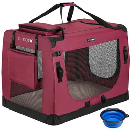 Casaria® Casaria Cadoca Tiertransportbox XL 82x58x58cm dunkelrot – Produktbild 1 von 1