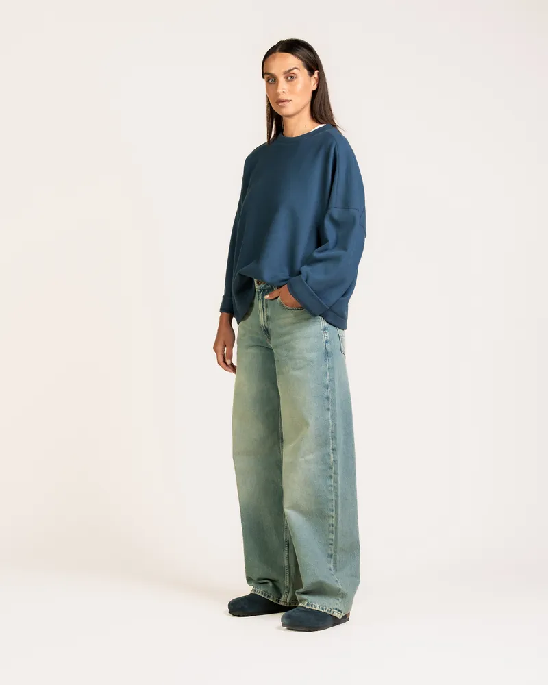 Kuyichi Kuyichi Damen vegan Pullover Hadley Langärmelig Ozeanblau, Teal, – Produktbild 1 von 2