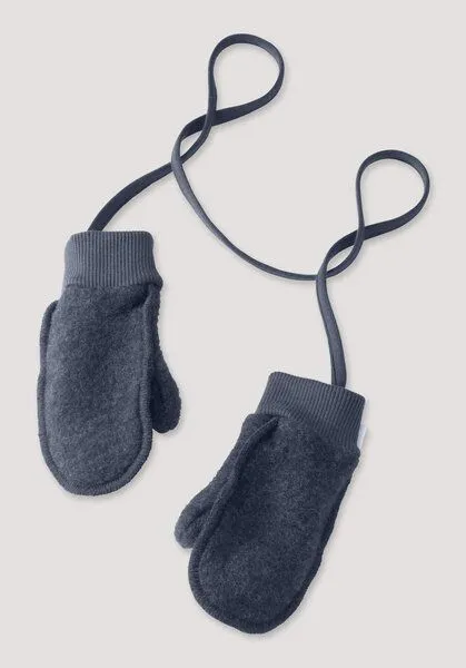 hessnatur hessnatur Wollfleece Fäustlinge aus reiner Bio-Merinowolle, Graphitblau, – Produktbild 1 von 1