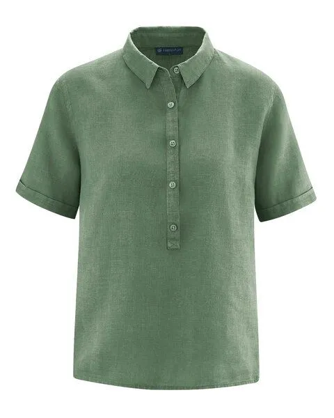HempAge HempAge 100% Schlupfbluse Damen, Herb (grün), – Produktbild 1 von 4