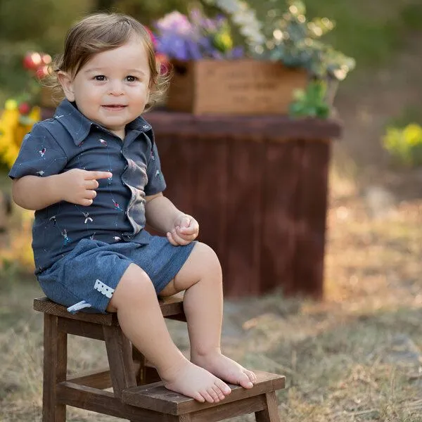 OrganicEra Baby-Shorts 'OrganicEra' aus Bio-Baumwolle, Blau, – Produktbild 3 von 4