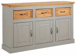 OTTO home Sideboard Selma Kommode mit 3 Türen, 3 Schubläden und 6 Fächer, Metallgriffe, aus massivem Kiefernholz, 3 Einlegeböden, mit dekorativer Fräsung – Produktbild 1 von 1