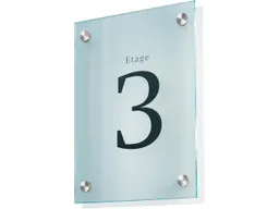 SignSystems SignSystems Wandschild DIN A4 "Cristallo" 21 x 29,7 cm, 4 Halter, Ø 18 mm – Produktbild 1 von 1