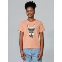 watapparel watapparel T-Shirt Frauen Ein fescher Hund, Fraiche peche, – Produktbild 1 von 1